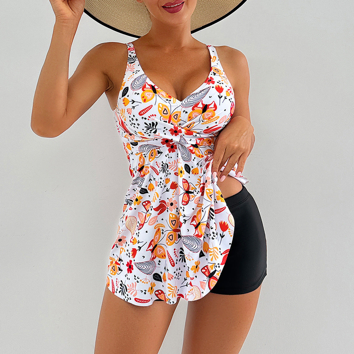 2025 new Amazon one-piece ladies swimming dress foreign trade tankini European and American split explosion swimsuit wholesale