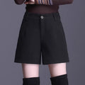 Suit Shorts Women's Spring and Autumn 2025 New Outer Wear High Waist Woolen Pants plus size chubby girl Casual Shorts Explosion Slim
