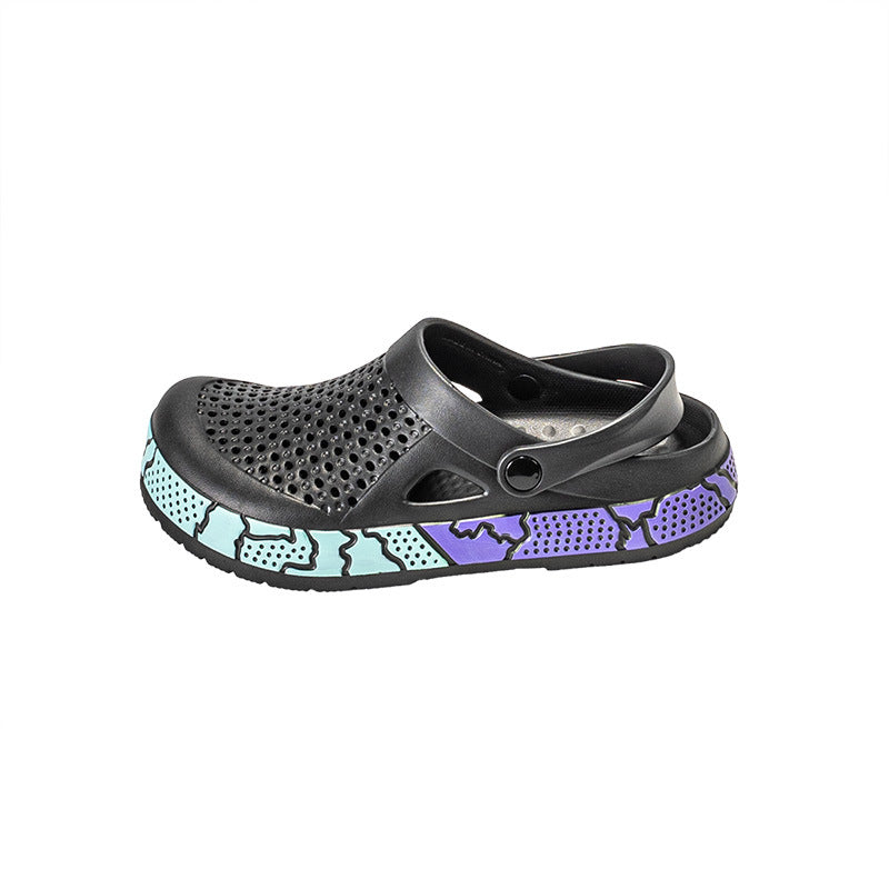 Summer New Men's Sandals Casual Fashion Stroke Camouflage Slippers Men's Cross-border Outdoor Breathable Beach Hole Shoes