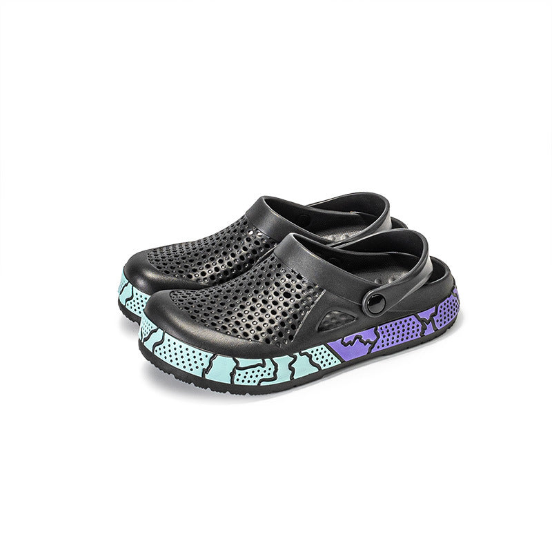 Summer New Men's Sandals Casual Fashion Stroke Camouflage Slippers Men's Cross-border Outdoor Breathable Beach Hole Shoes
