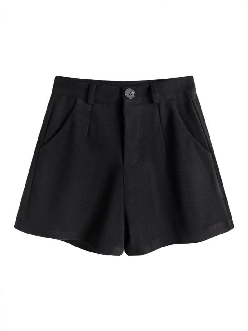 Suit Shorts Women's Spring and Autumn 2025 New Outer Wear High Waist Woolen Pants plus size chubby girl Casual Shorts Explosion Slim