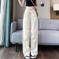 American-style Quick-drying Overalls Women's New Summer Elastoelastic High-waist Casual Sports Pants Loose Slimming Wide-leg Ankle Pants