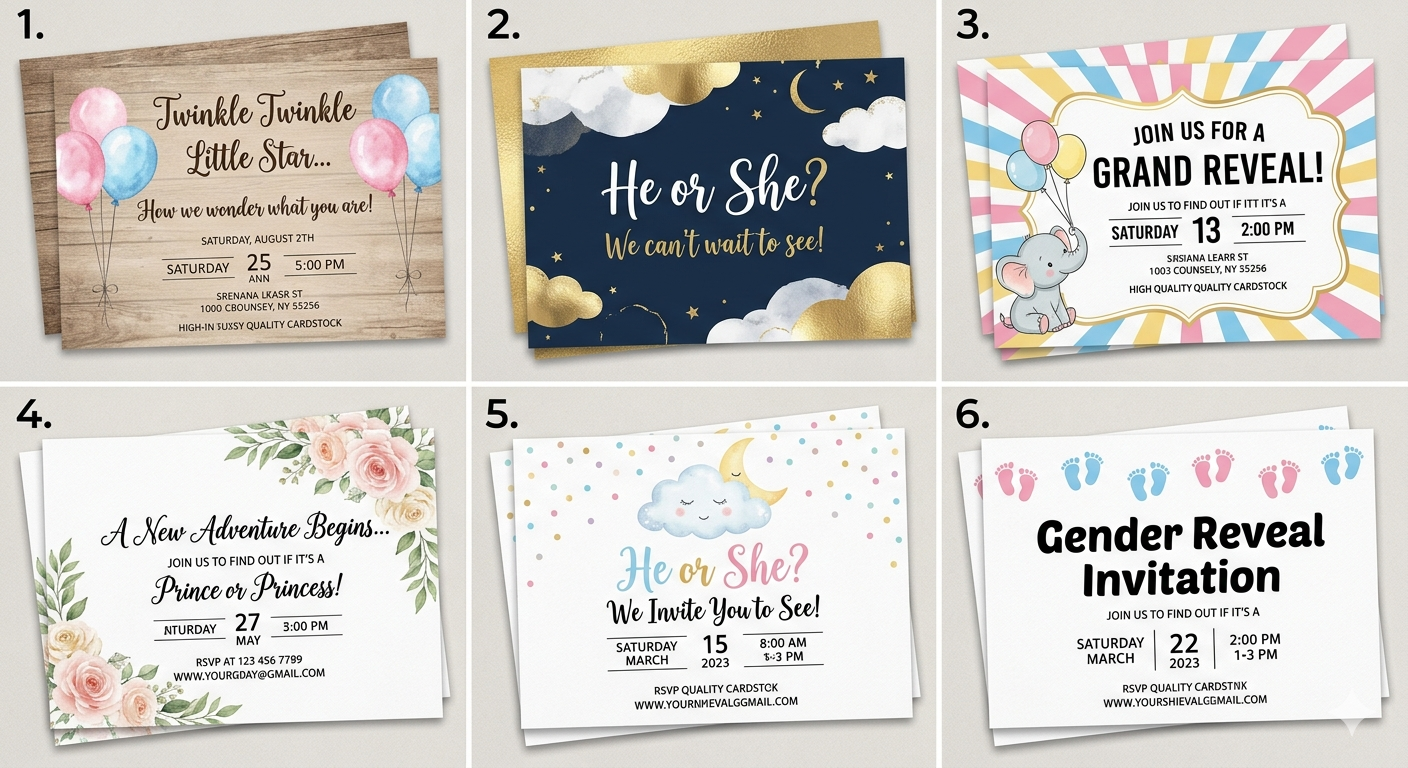Gender reveal invitations
